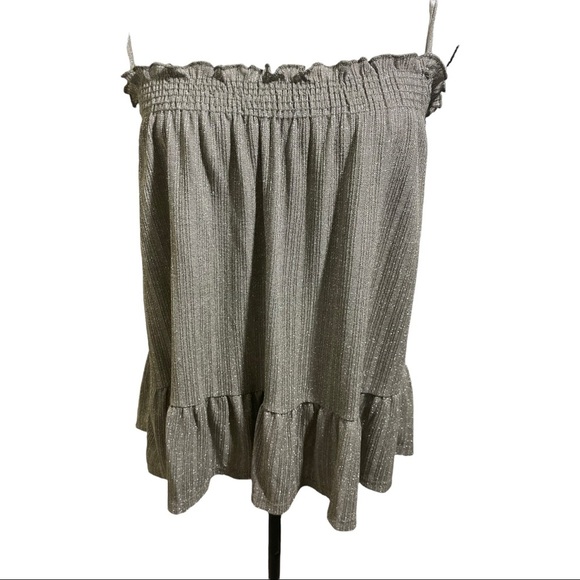 Anthropologie Amadi top spaghetti straps grey silver speckled. Size Smal… - Picture 3 of 10